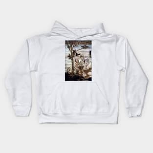 Peter Saved by Swans - Peter Pan in Kensington Gardens - Arthur Rackham Kids Hoodie